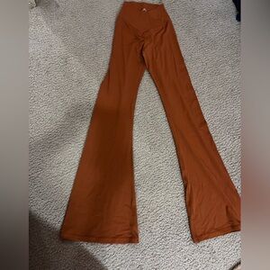 orange flare leggings